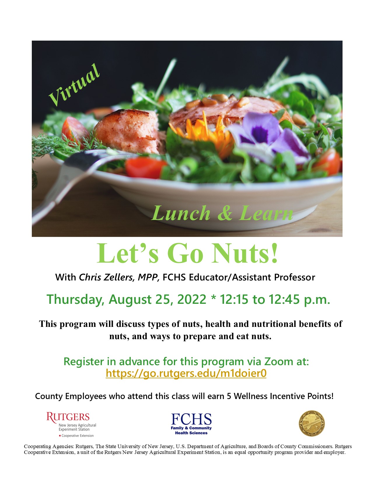 Lunch & Learn Let’s Go Nuts! Rutgers Cooperative Extension of Cape