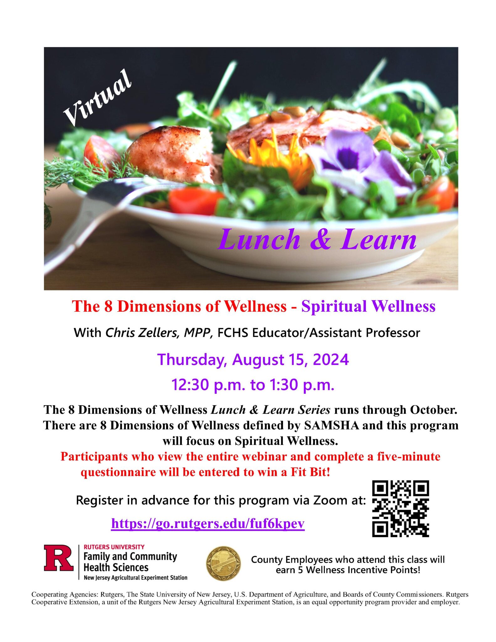 Lunch And Learn Program-spiritual Wellness August 15, 2024 – Rutgers 